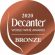 Won a bronze medal at the international competition "Decanter" in London in 2020
